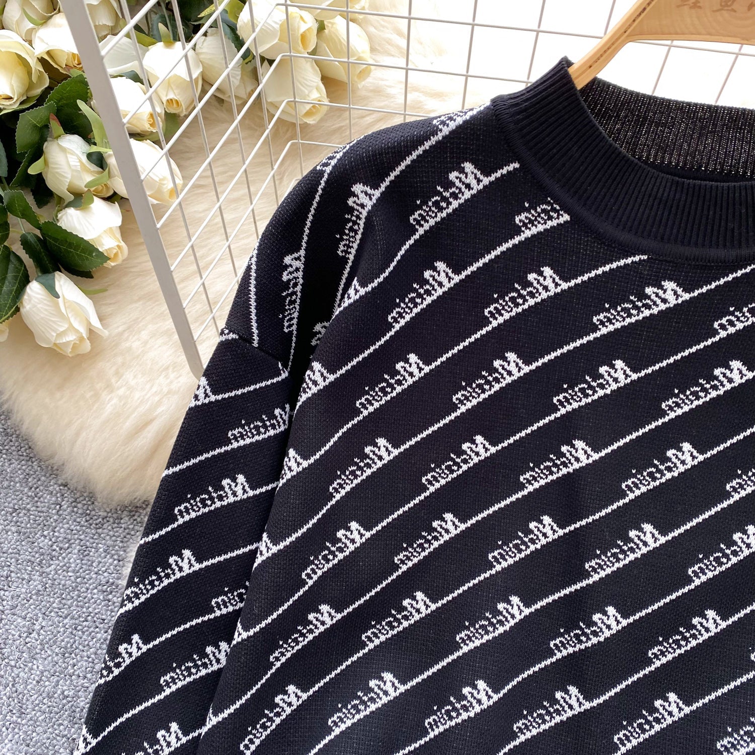 Printed Sweater&Skirt Knitted 2Pcs