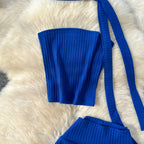 Tank Top & Flared Sleeve Knitted 2Pcs