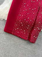 Irregular Design Beaded Mesh Patchwork Dress