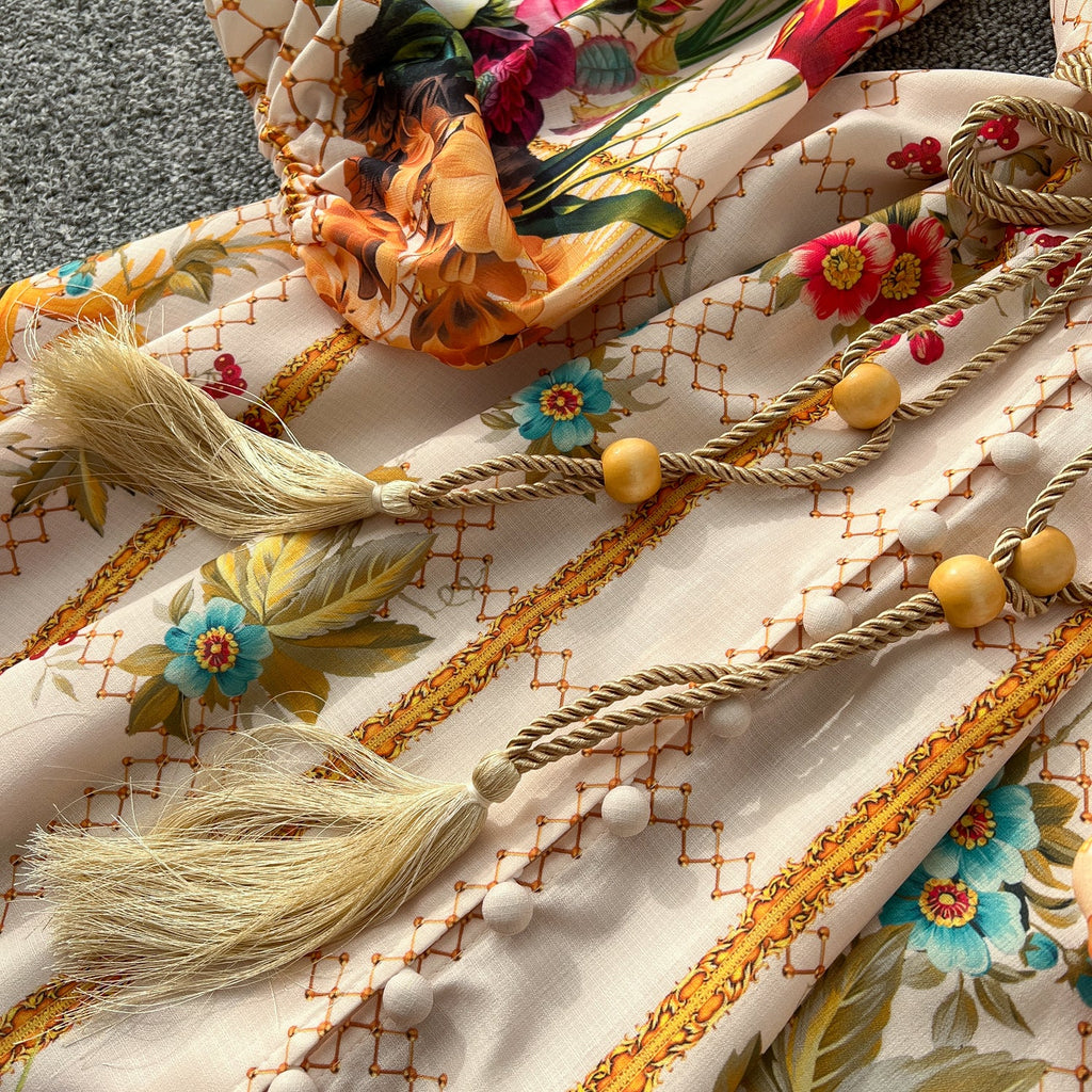 Courtly Mesh Patchwork Floral Dress