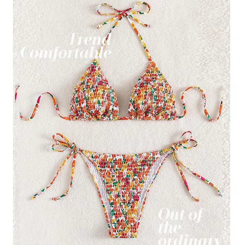 Triangle Packet Three-Point Strappy Bikini