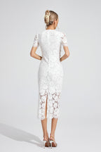 Vaendrix Ivory Lace Maxi Dress