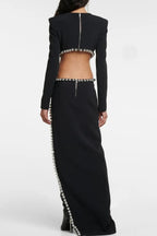 Bandage Metal Balls Cut-Out Maxi Dress