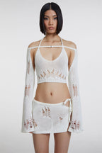 Knit Solid Cut-Out Three Piece Set