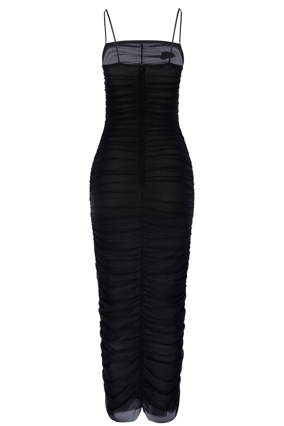 Rivet Gather Slip Midi Dress