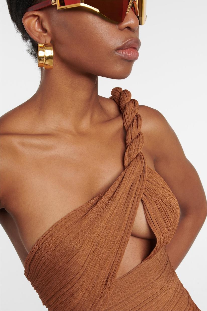 One Shoulder Cut-Out Top & High Waist Maxi Skirt Set