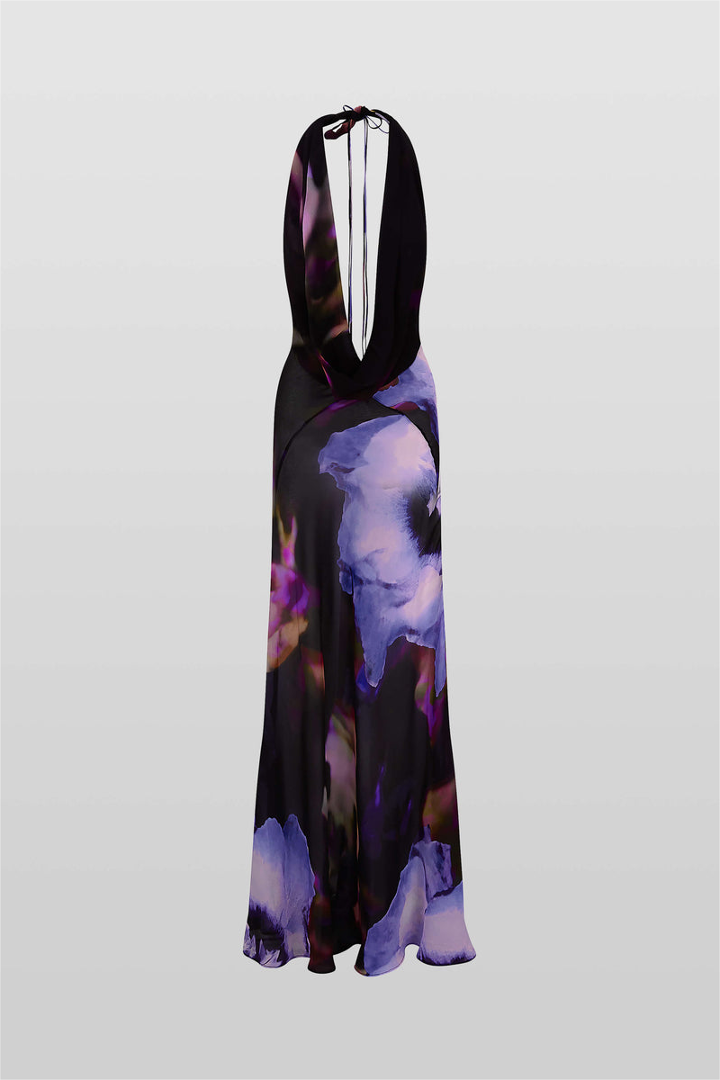 Floral Swing Collar Sleeveless Midi Dress