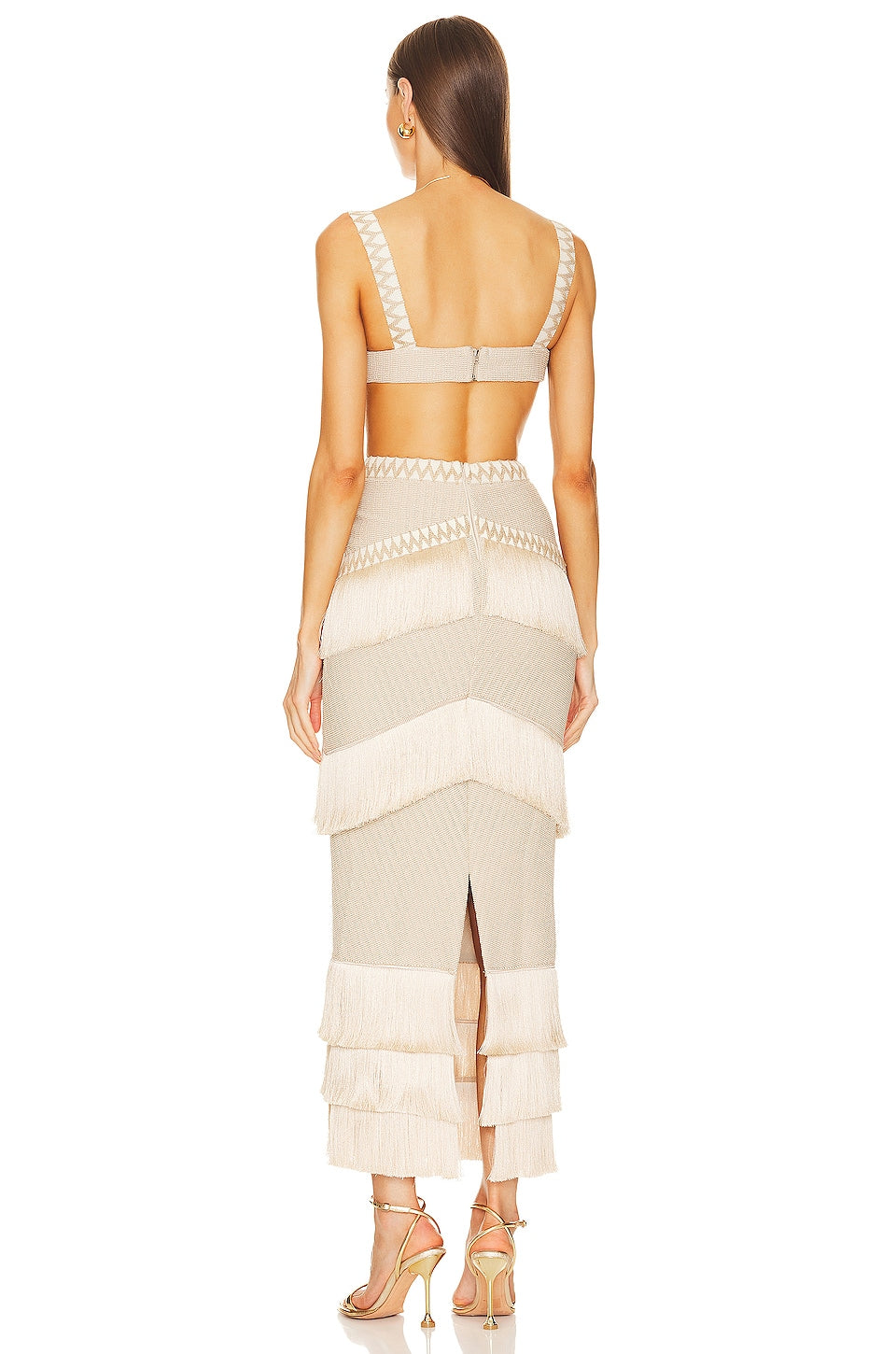 Tassel Cut Out Sleeveless Midi Dress