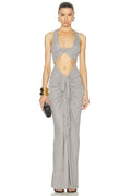 Solid Knotted Cut Out Maxi Dress