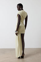 Solid Gathering Sleeveless Midi Dress