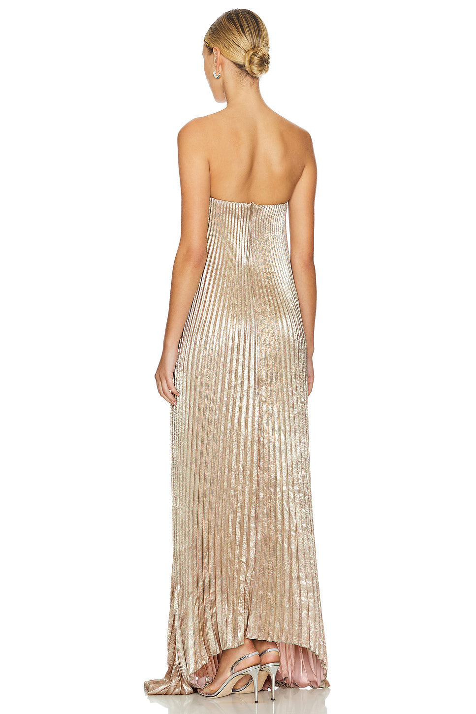 Solid Pleated Off-Shoulder Maxi Dress