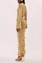 Knit Sequin Long Sleeve Midi Dress