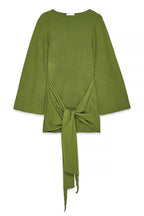 Solid Tie-Up Long Sleeve Mini Dress