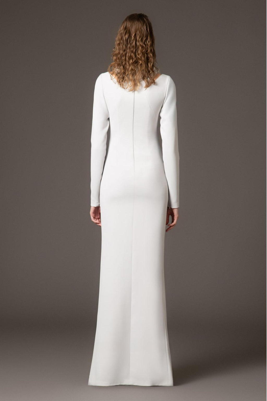 Solid Rhinestone Slit Maxi Dress