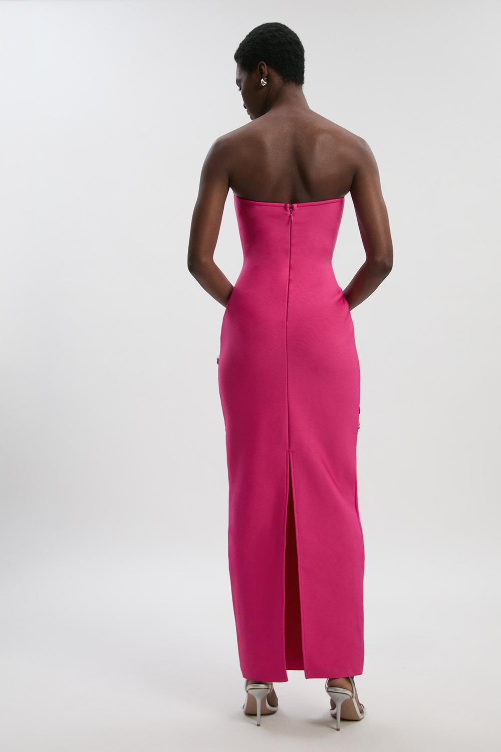Bandage Rivet Floral Midi Dress