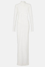Lace Corset Long Sleeve Maxi Dress