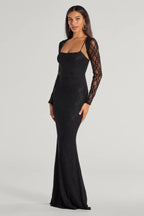 Lace Tie-Up Midi Dress With Cardigan