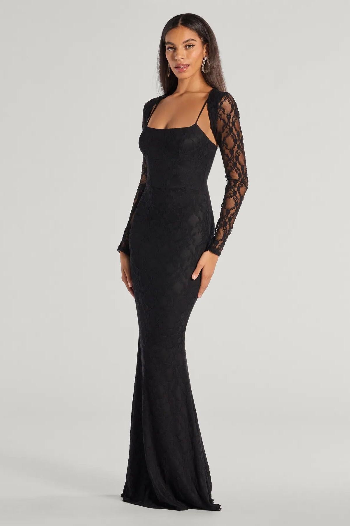 Lace Tie-Up Midi Dress With Cardigan