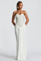 Sequin Off-Shoulder Sweetheart Neck Maxi Dress