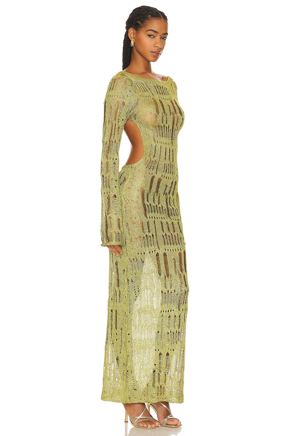Crochet Cut-Out Backless Maxi Dress