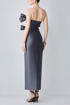 Bandage Bow Off Shoulder Midi Dress
