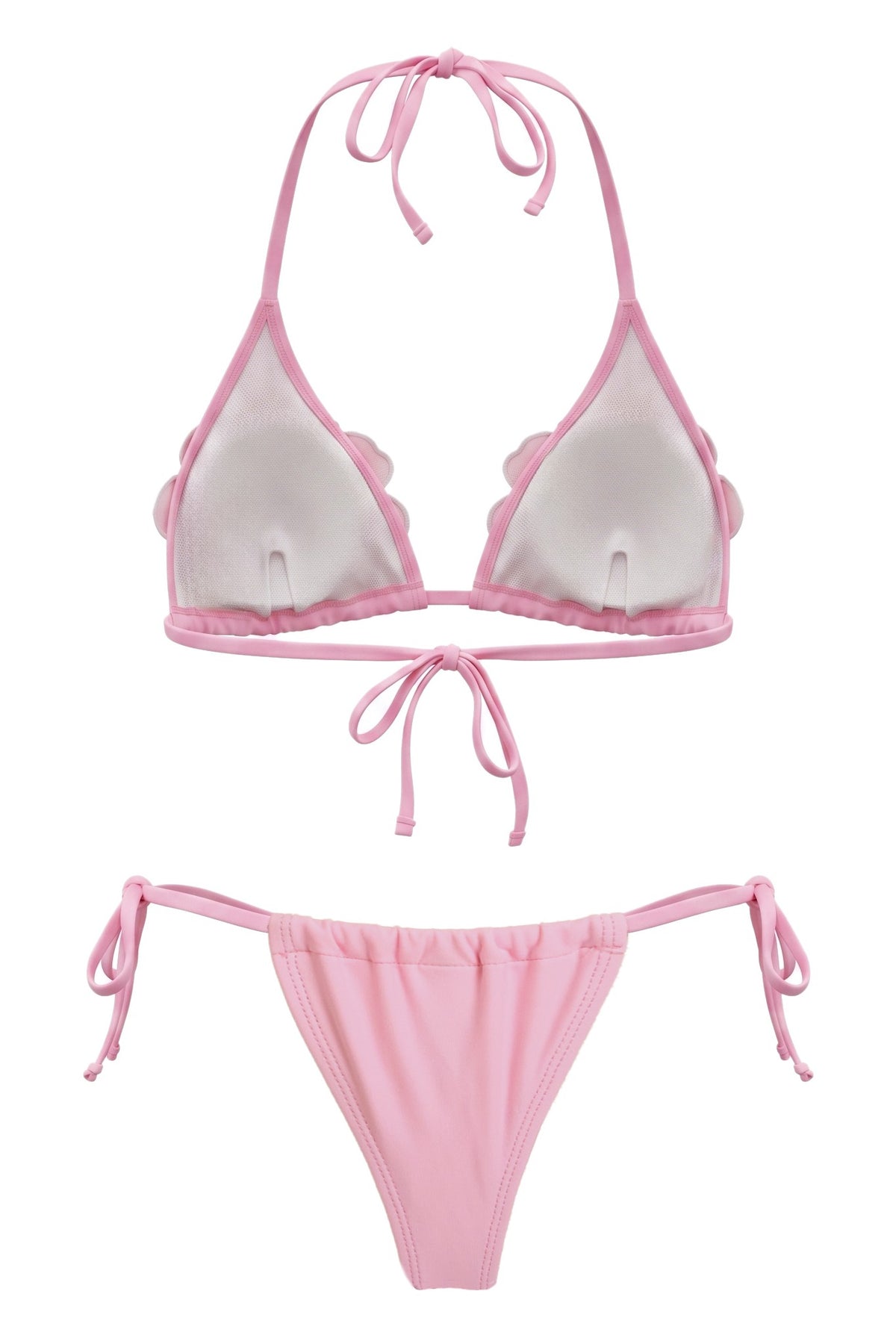 Sequin Beaded Flower Tie-Up Bikini Two Piece Set