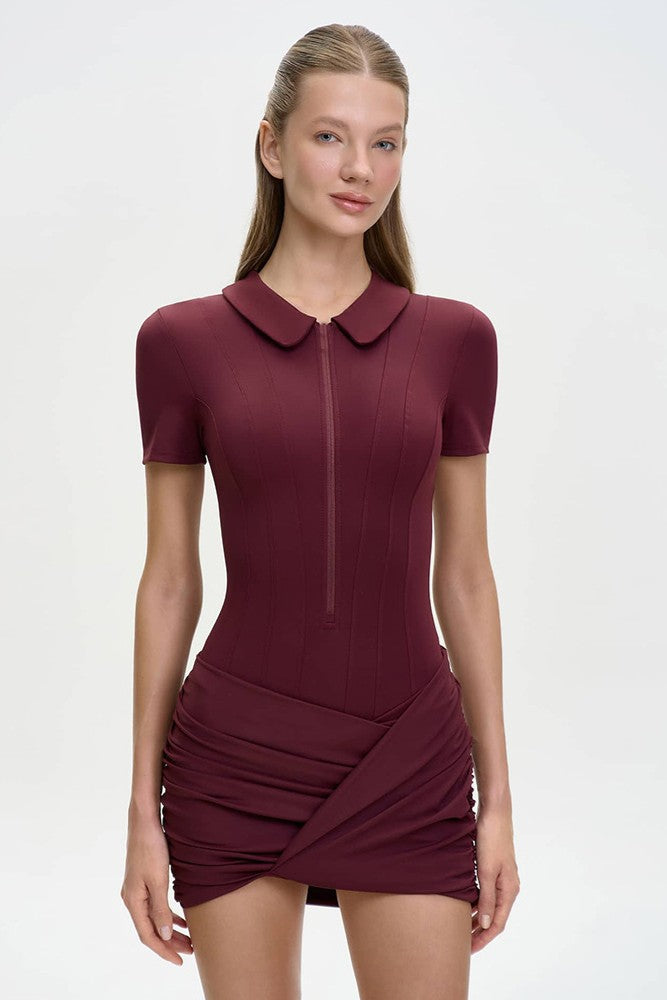 Jersey Knotted Polo Collar Jumpsuit