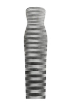 Luxury Stripe Off Shoulder Midi Dress