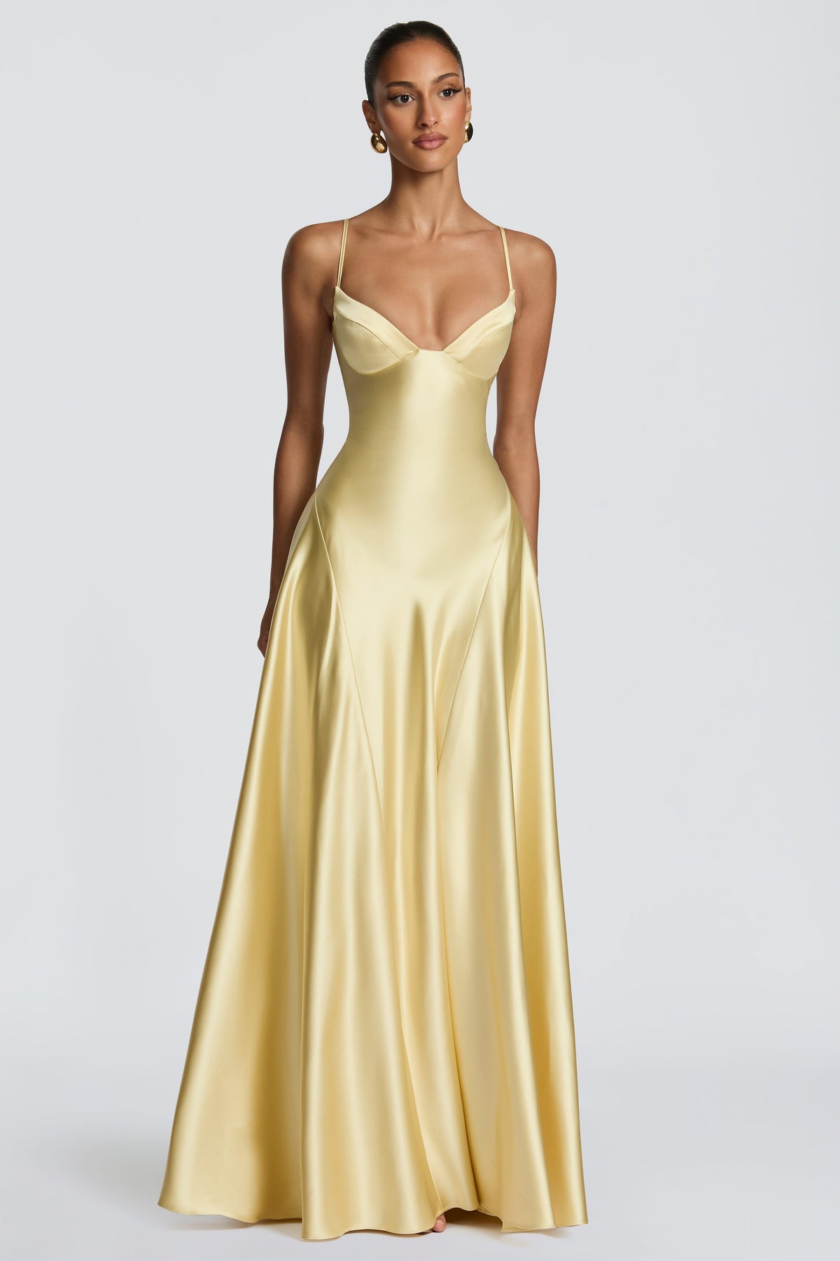 Satin Tie-Up Slip Maxi Dress