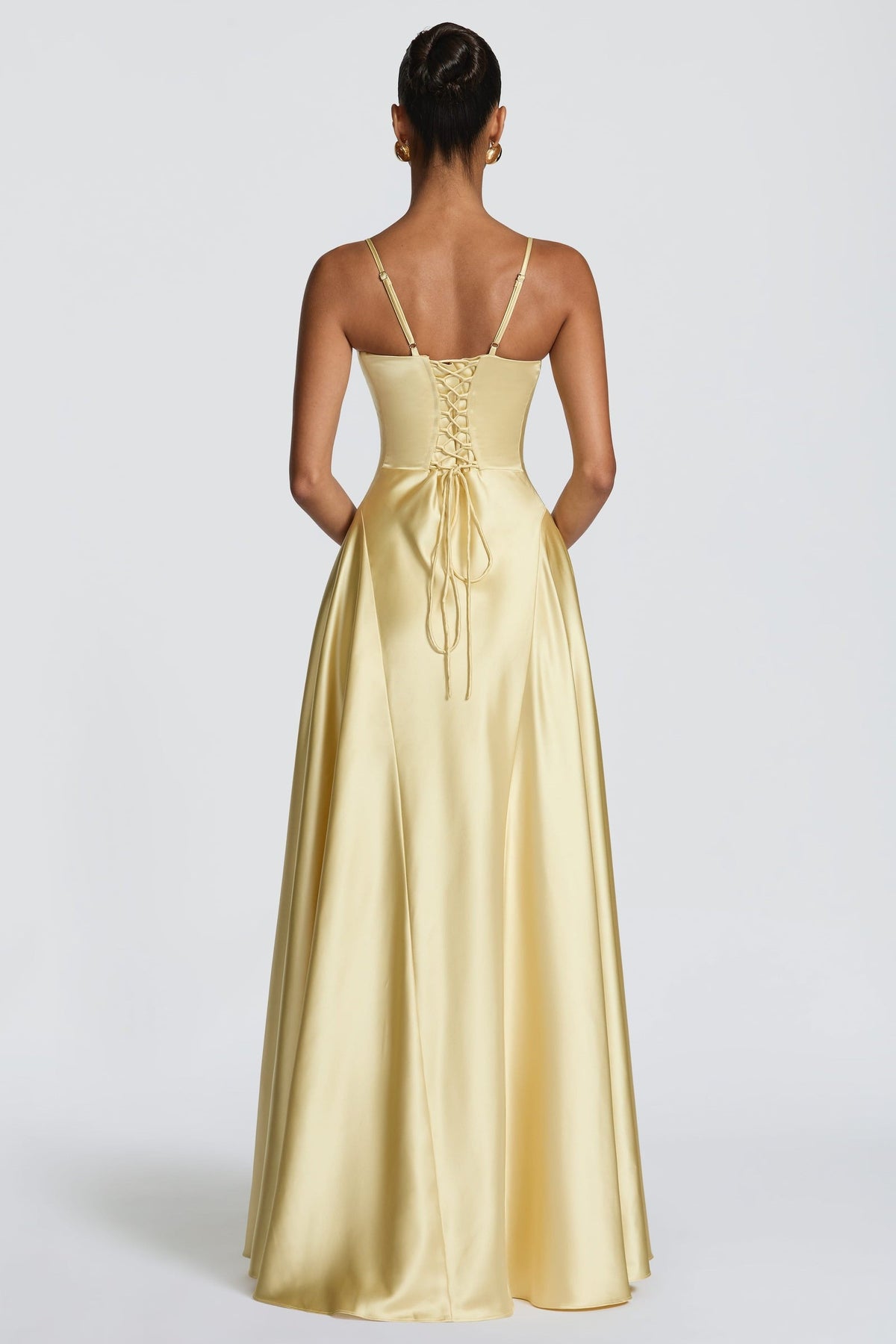 Satin Tie-Up Slip Maxi Dress