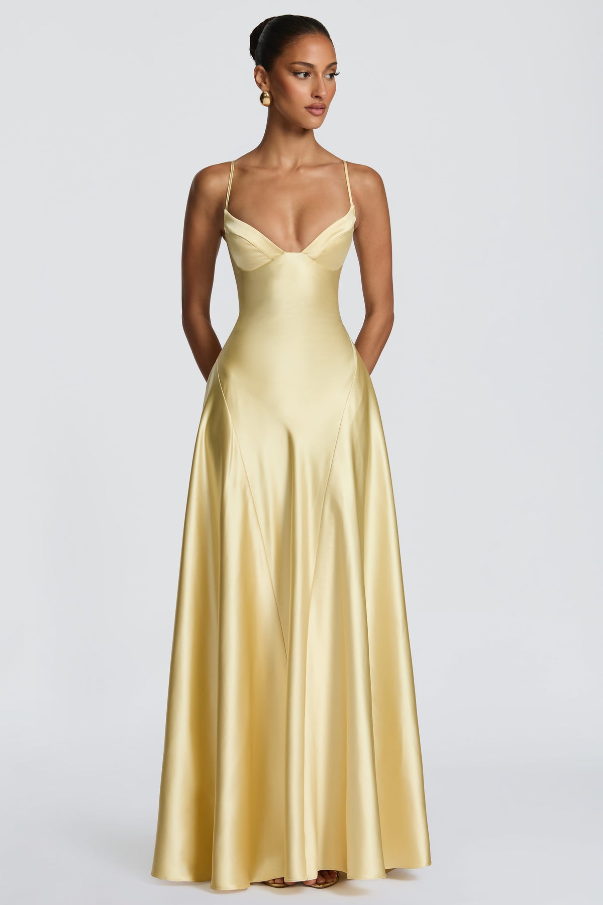 Satin Tie-Up Slip Maxi Dress