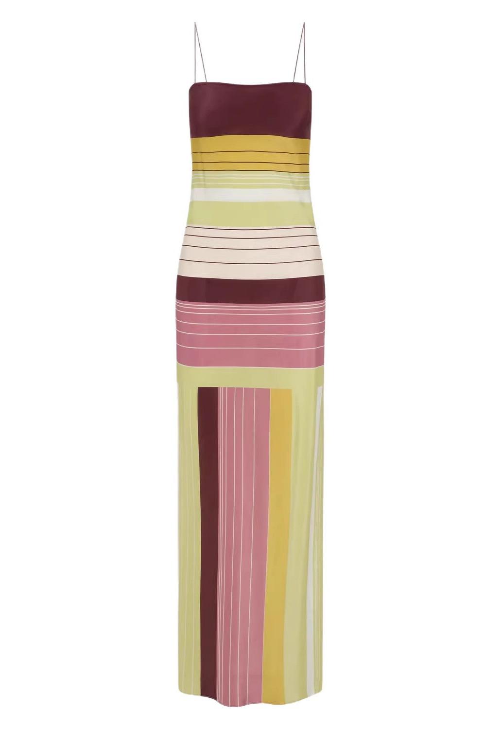 Jersey Abstract Print Slip Midi Dress