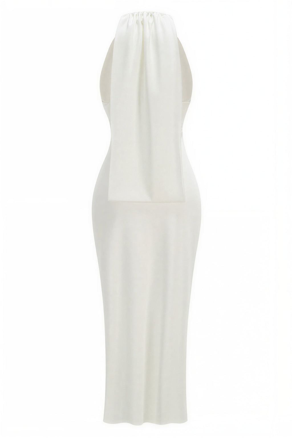 Jersey Metal Decorations Halter Neck Midi Dress