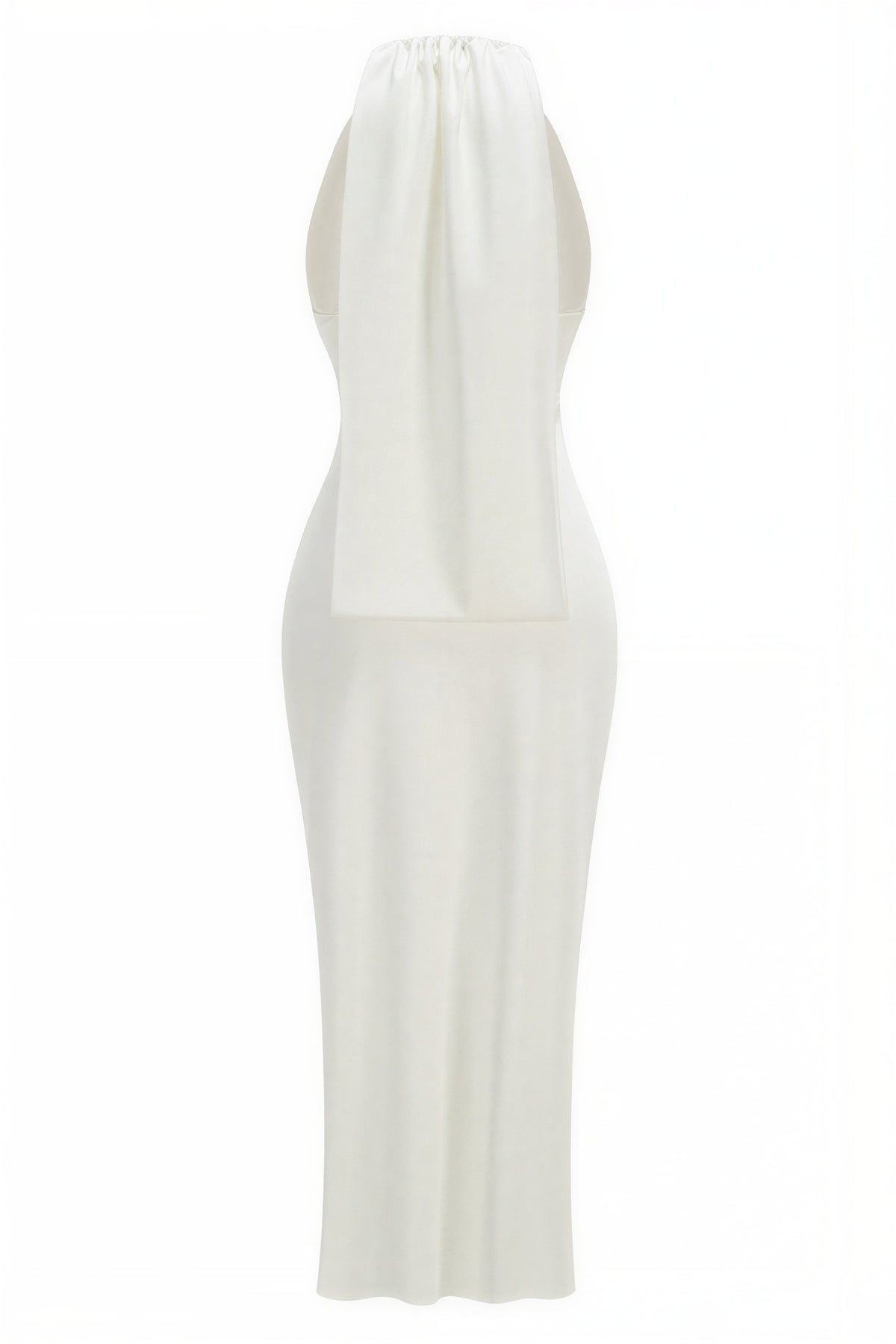 Jersey Metal Decorations Halter Neck Midi Dress
