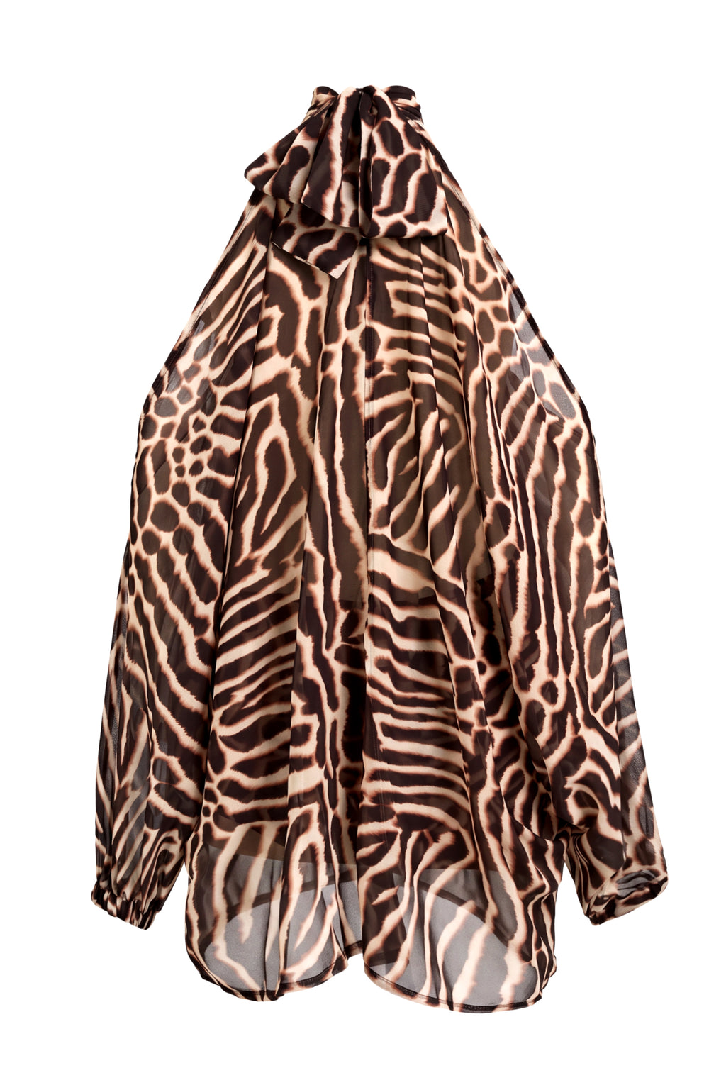 Animal Print Halter Neck Top & High Waist Shorts Set