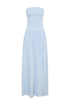 Solid Smocking Strapless Maxi Dress