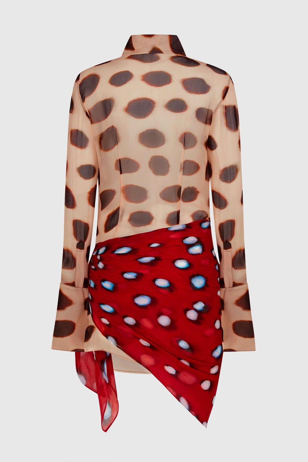 Animal Print Single Breasted Shirt Collar Mini Dress