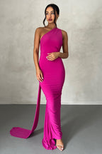 Jersey Halter Deep Open Back Bodycon Maxi Dress