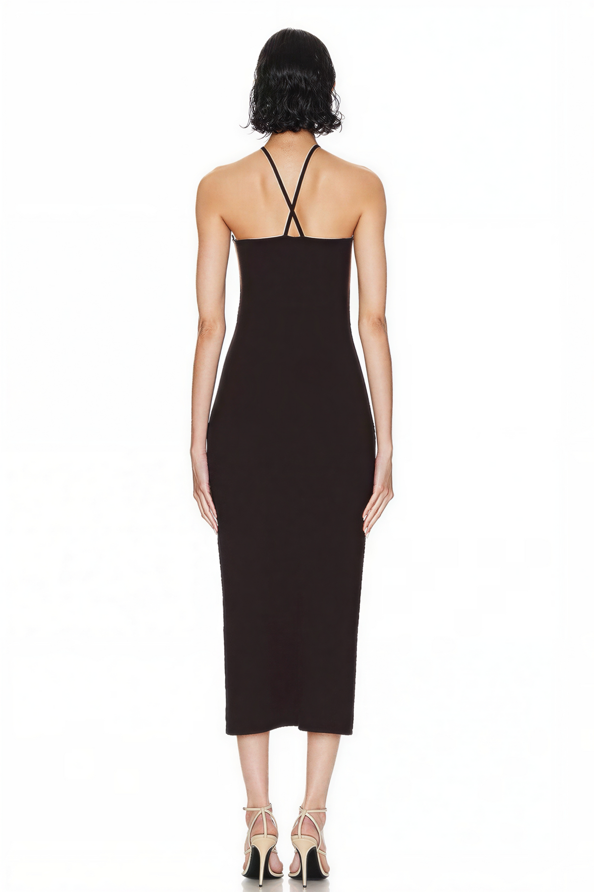 Bandage Halter Neck Cut-Out Midi Dress