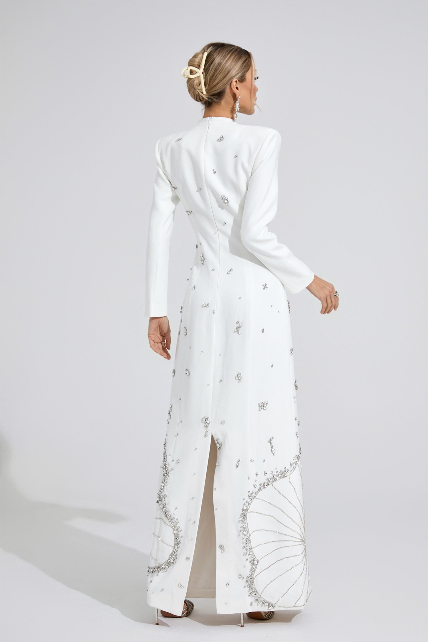 Gyrala White Diamond Maxi Dress