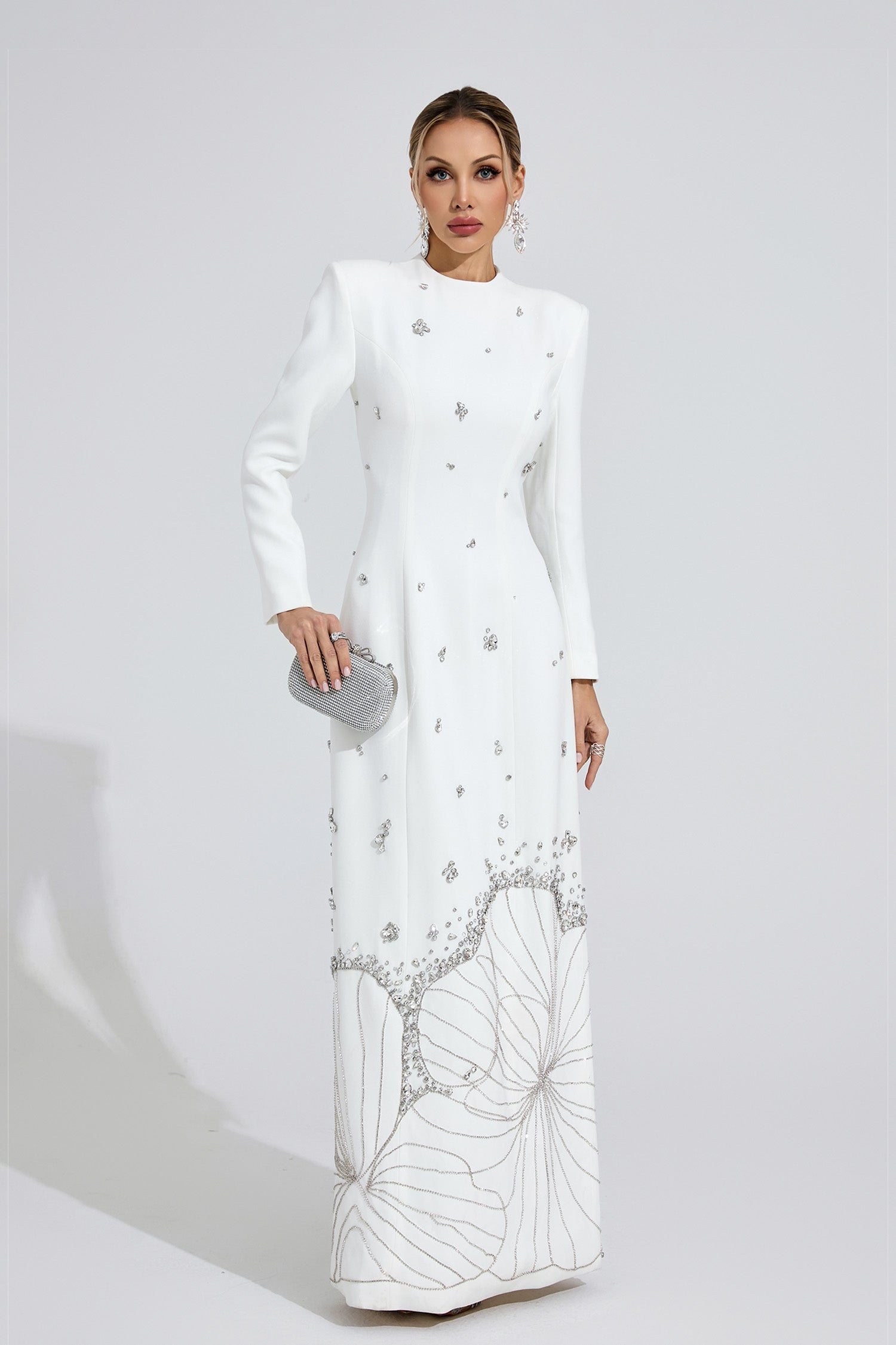 Gyrala White Diamond Maxi Dress