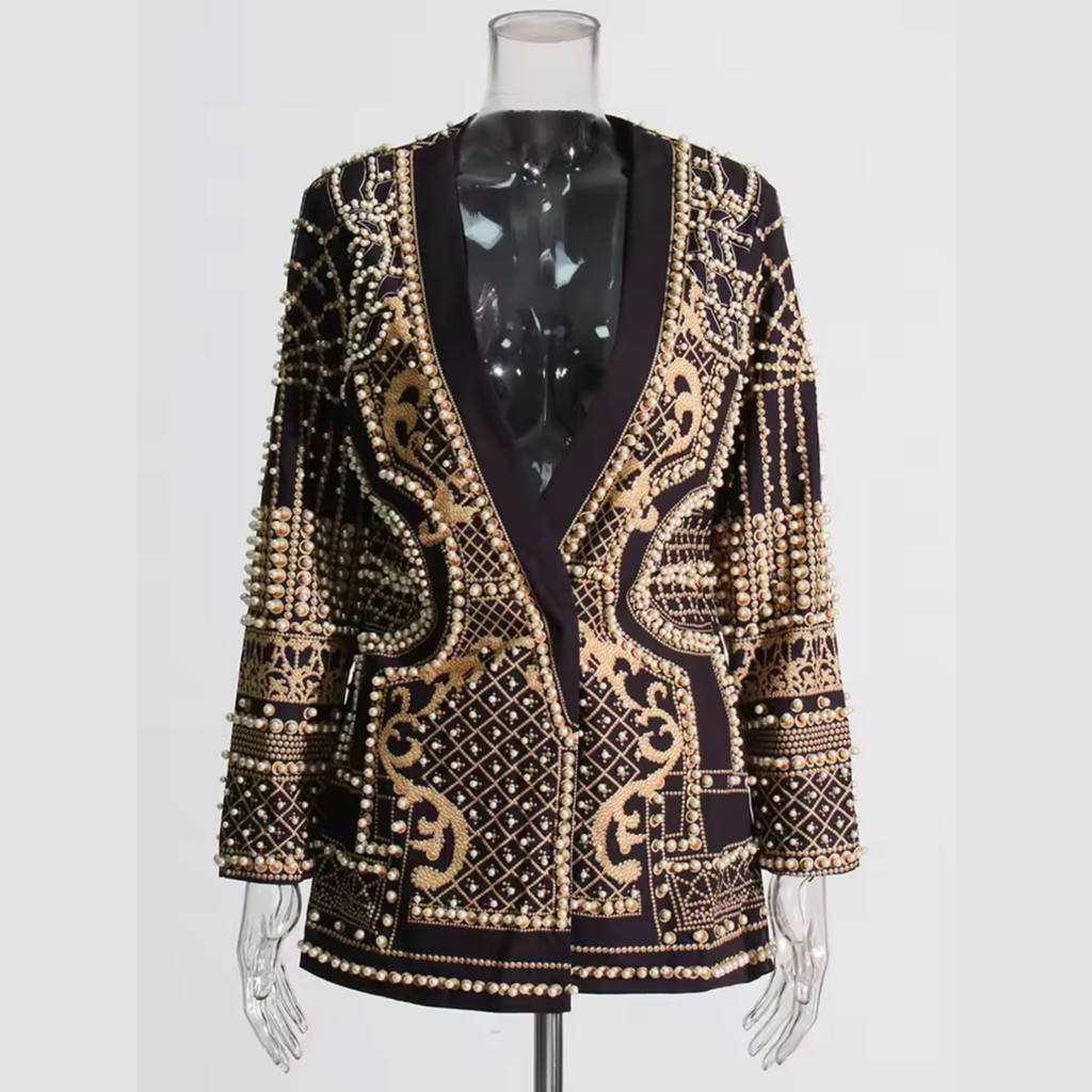 Novalie - Embellished Pearl & Bead Blazer