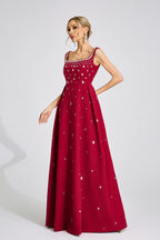 Syltheran Red Diamond Maxi Dress