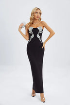 Renee Black Off Shoulder Diamante Dress
