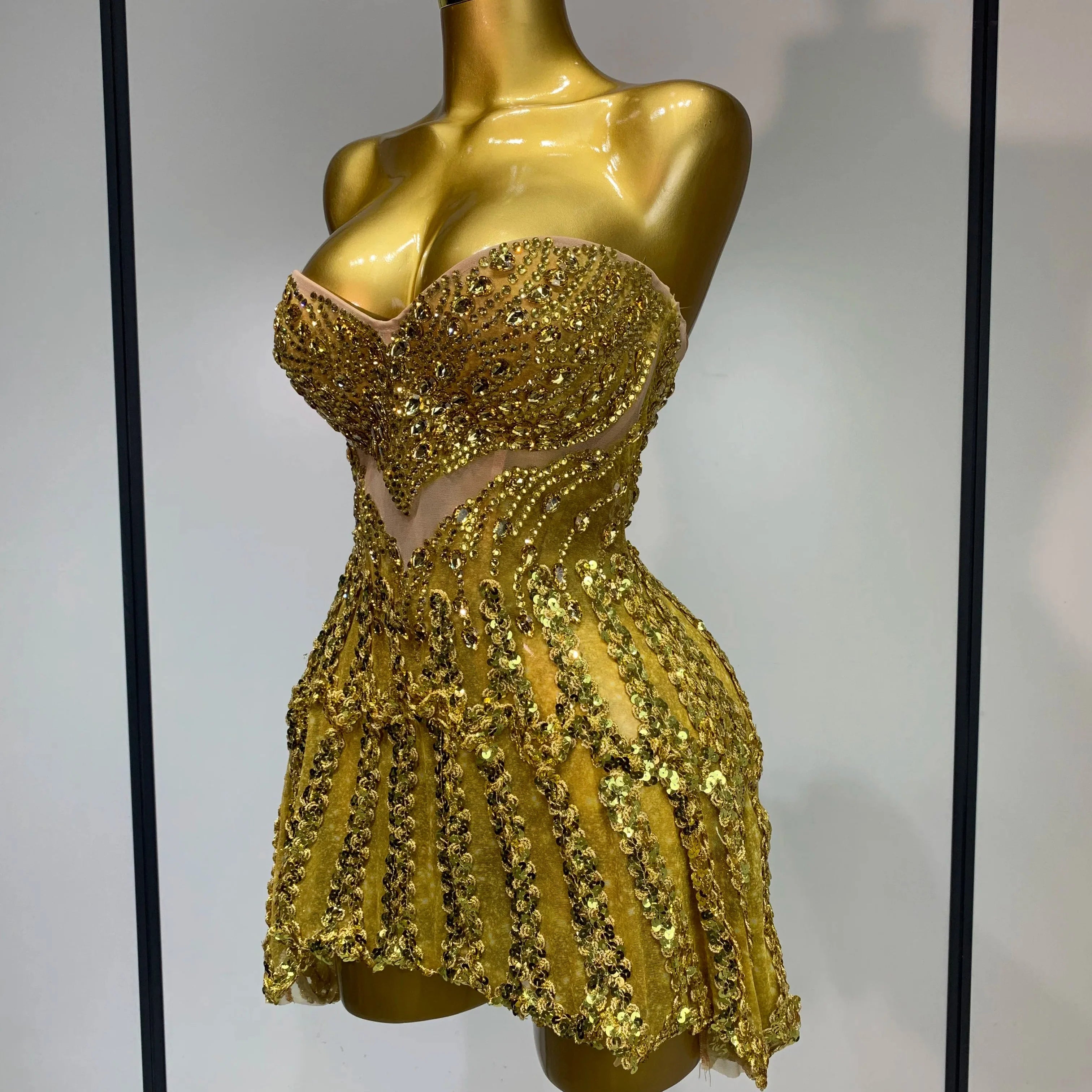 Aurevielle – Embellished Strapless Mini Dress