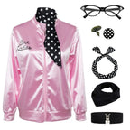Satin Vintage "Pink Ladies" Grease Movie Women's Cosplay Costume  Jacket to 3X Plus Size
