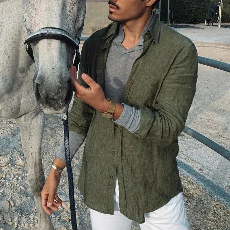 Zaire - Men’s Lightweight Casual Long Sleeve Button-Up Shirt
