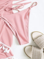 Four Piece Tassel Bikini Set