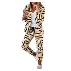 English Plaid Print Blazer Jacket +Matching Ankle Length Pants Women's Suit