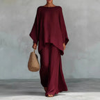 Aaliyah | Long-Sleeve Cotton-Linen Set with Wide Pants